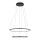 LED Pendelleuchte Schwarz 2 Ringe Metall verstellbar