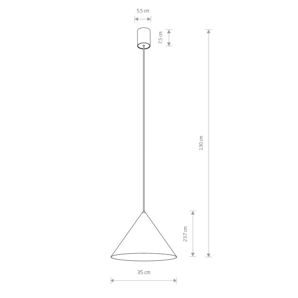 Hängelampe GU10 Hellgrau höhenverstellbar Ø 35 cm