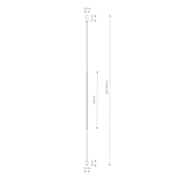 LED Hängeleuchte schmal Ø 5,5 cm Schwarz 4000 K 700 lm Metall
