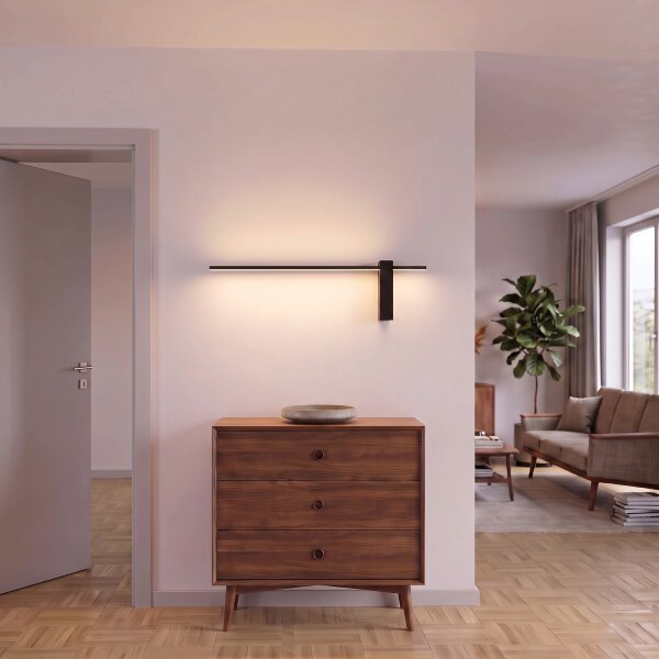 LED Wandleuchte Schwarz 4000 K 80 cm lang indirekt