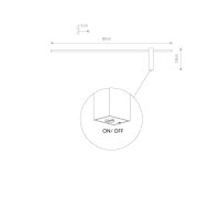 LED Wandleuchte Schwarz 4000 K 80 cm lang indirekt