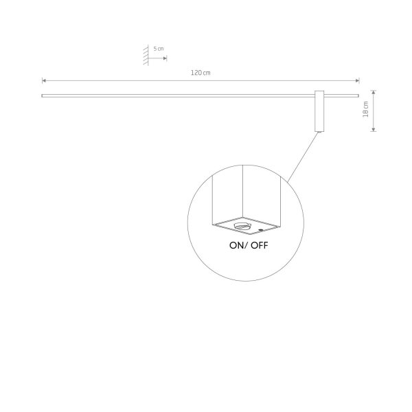 LED Wandlampe indirekt 120 cm lang Schwarz 4000 K