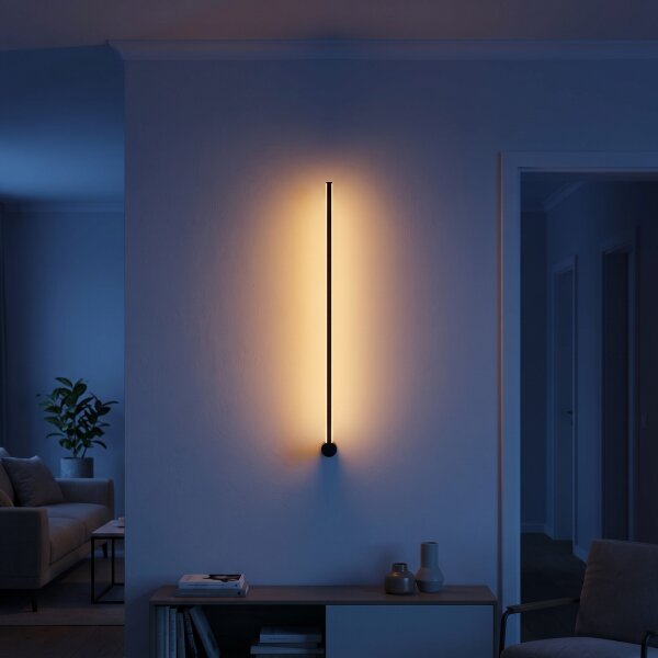LED Wandleuchte Schwarz 105 cm hoch Modern 4000 K 550 lm