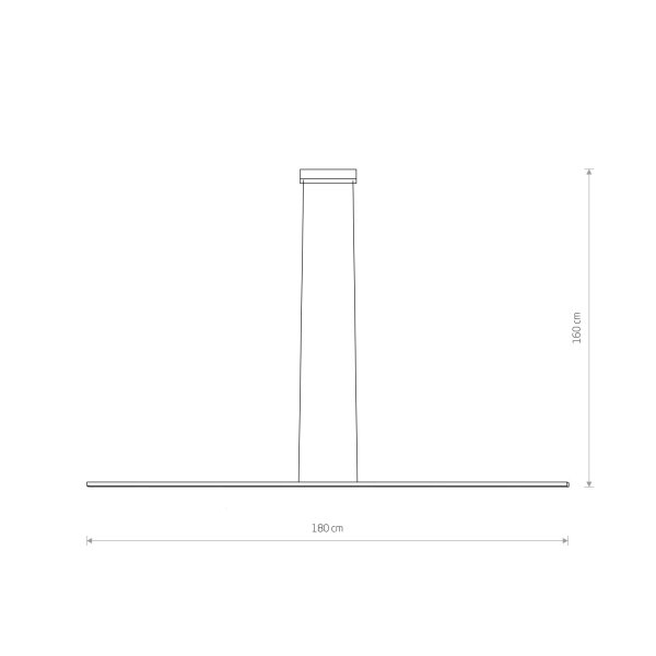 LED Hängelampe Schwarz Metall 4000 K 1700 lm B: 180 cm