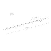 Indirekte Wandlampe LED Schwarz 4000 K 570 lm 1,2 m hoch