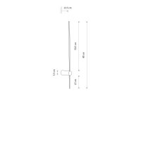 LED Wandlampe Schwarz 4000 K indirekt 80 cm hoch Metall