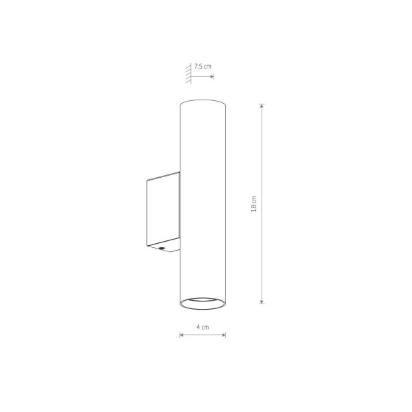 Wandleuchte 2-flammig Up Down Grau GU10 R35 Metall Modern