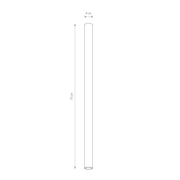Deckenspot GU10 R35 Messing H: 75 cm 4 cm schmal