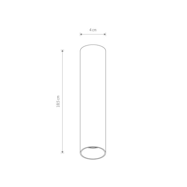 Deckenspot Metall schmal Ø 4 cm H: 18,4 cm GU10 R35 Grau