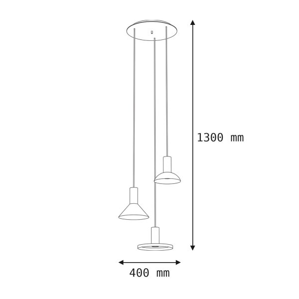Pendelleuchte Schwarz 3-flammig GU10 Metall verstellbar