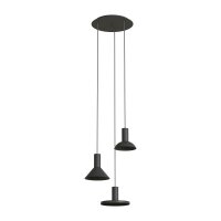 Pendelleuchte Schwarz 3-flammig GU10 Metall verstellbar
