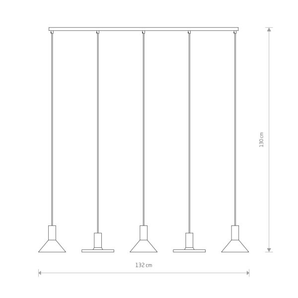 Pendelleuchte 5-flammig GU10 Schwarz Metall verstellbar
