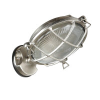 Wandlampe au&szlig;en Messing massiv Riffelglas E27 IP64...