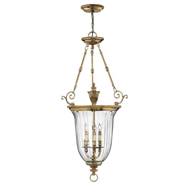 Pendelleuchte Messing massiv Glas Esszimmer Barock