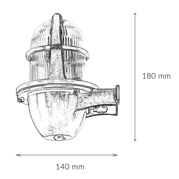 Außenlampe Wand Mesisng Glas massiv rostfrei