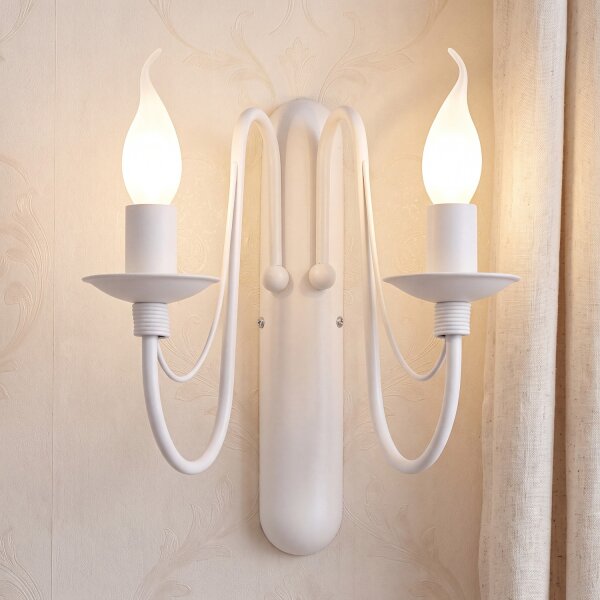 Wandleuchte Weiß Rustikal Lampe Wohnzimmer Flur