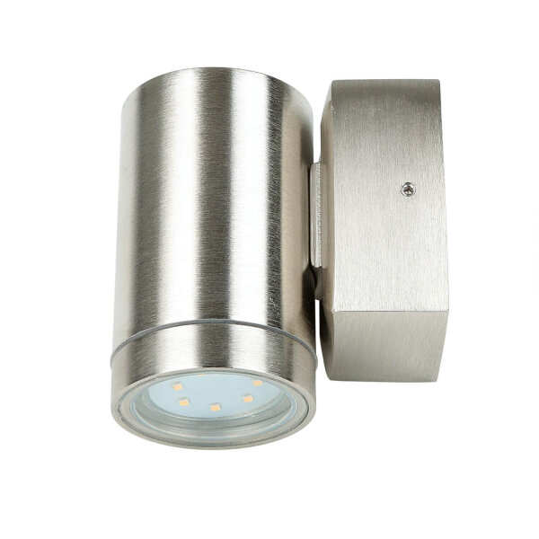 Außenleuchte Wand Echt-Messing H: 10 cm Downlight