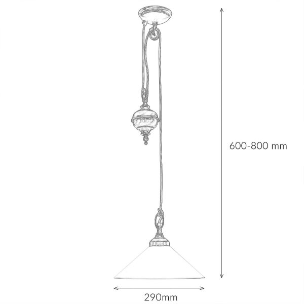 Hängeleuchte Glas Messing massiv verstellbar E27