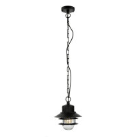 Außenleuchte IP44 E27 Schwarz Glas Edelstahl Maritim