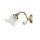 Wandleuchte Bronze hell E14 Echt-Messing Glas