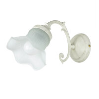 Wandlampe Shabby Chic Echt-Messing Glas floral