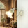 Wandlampe Shabby Chic Echt-Messing Glas floral