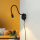 LED Wandleuchte verstellbar Kabel Schalter Schwarz