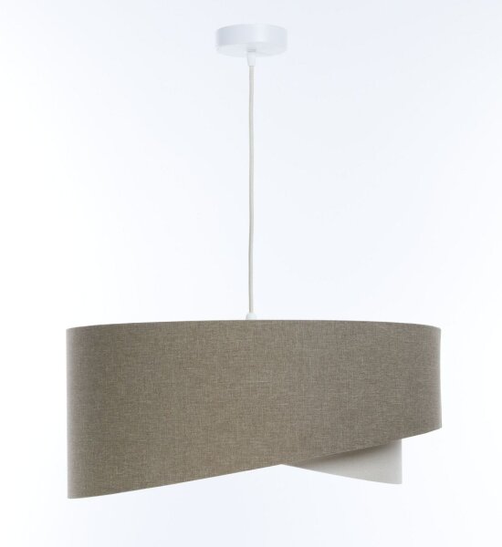 Pendelleuchte Stoff Ø 50 cm rund E27 Braun Creme Modern