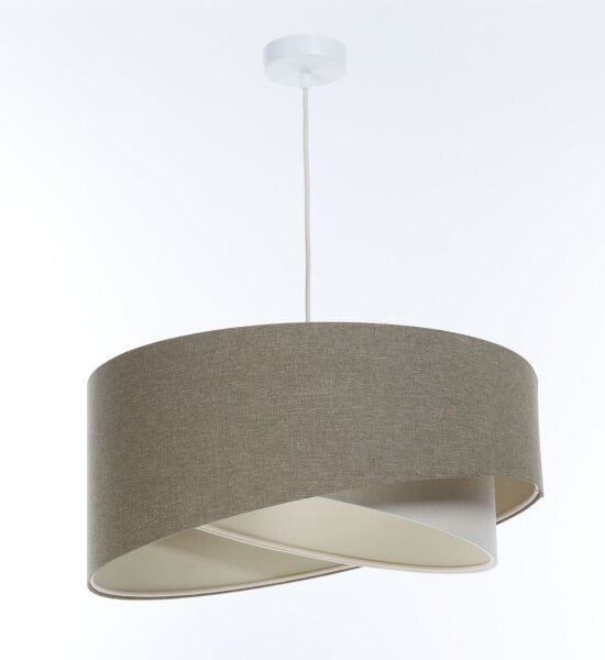 Pendelleuchte Stoff Ø 50 cm rund E27 Braun Creme Modern