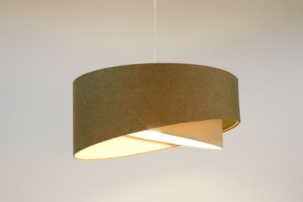 Pendelleuchte Stoff Ø 50 cm rund E27 Braun Creme Modern