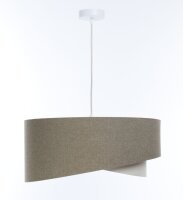 Pendelleuchte Stoff &Oslash; 50 cm rund E27 Braun Creme...