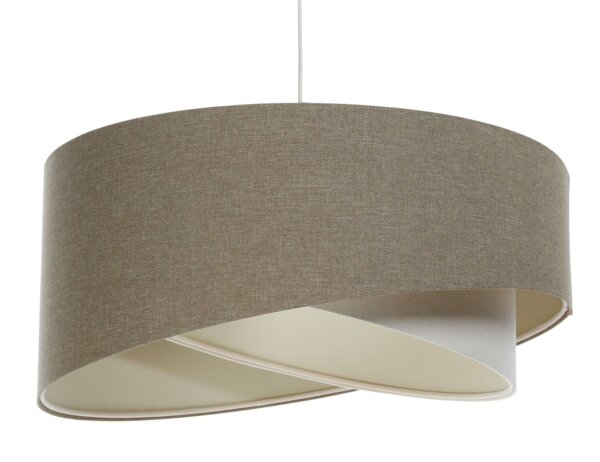 Hängeleuchte verstellbar Braun Creme E27 rund Ø 45 cm Stoff