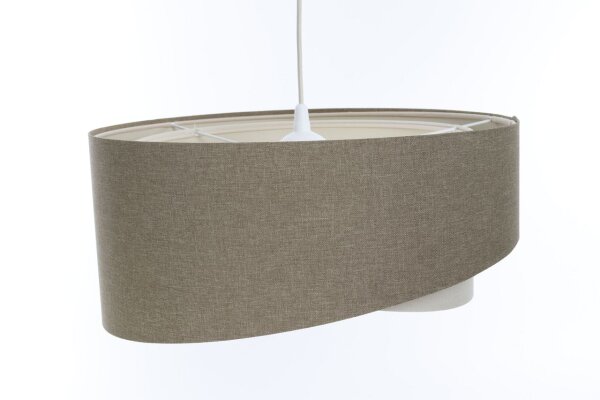 Hängeleuchte verstellbar Braun Creme E27 rund Ø 45 cm Stoff