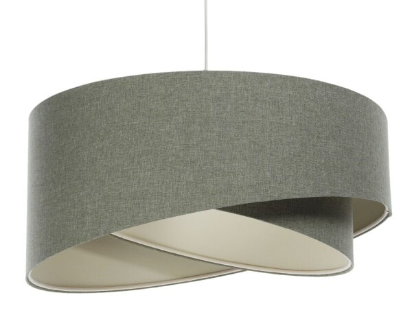 Hängeleuchte Stoff Grün E27 rund D: 50 cm Modern INGRAM
