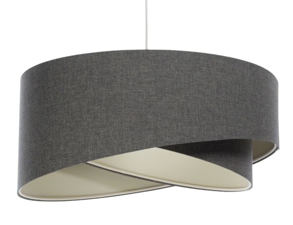 Pendelleuchte rund Ø 50 cm E27 Grau Stoff Modern verstellbar