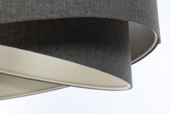 Pendelleuchte rund Ø 50 cm E27 Grau Stoff Modern verstellbar