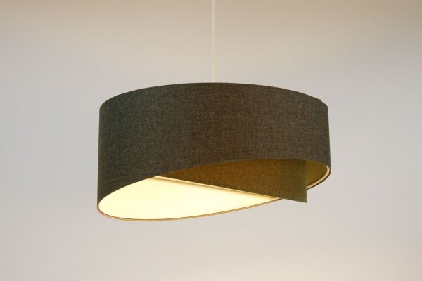 Pendelleuchte rund Ø 50 cm E27 Grau Stoff Modern verstellbar