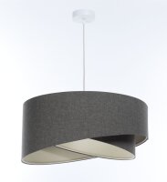 Pendelleuchte rund Ø 50 cm E27 Grau Stoff Modern...