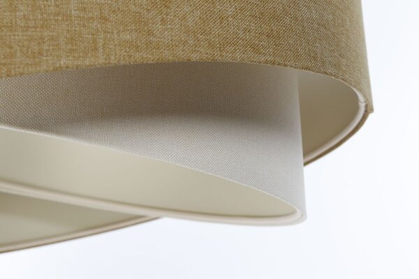 Pendelleuchte rund D: 40 cm E27 Beige Creme verstellbar