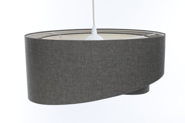 Pendelleuchte Grau E27 rund Ø 60 cm Stoff Modern verstellbar