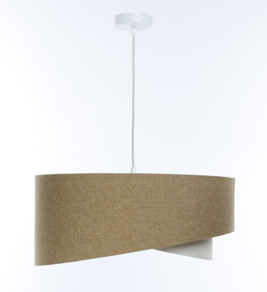 Boho Hängelampe Stoff Beige Creme E27 rund Ø 50 cm Modern