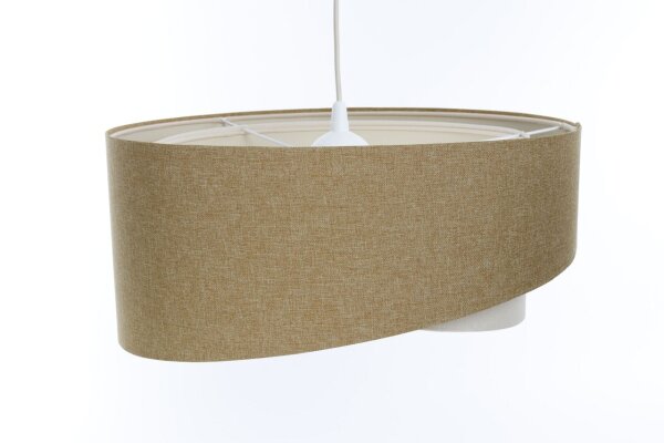 Hängelampe Beige Creme 45 cm E27 verstellbar Stoffschirm