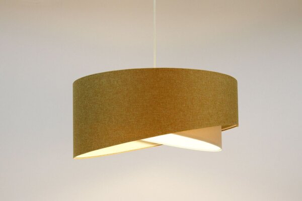 Pendelleuchte rund Ø 60 cm E27 Beige Creme Stoff verstellbar