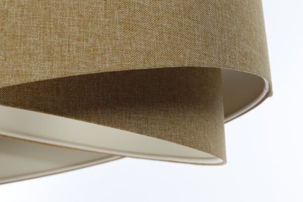 Hängelampe E27 Stoffschirm Ø 40 cm in Beige Boho wohnlich