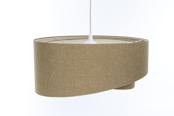 Hängeleuchte Stoff E27 D: 45 cm rund Beige Stoff Modern