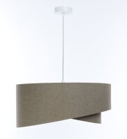 H&auml;ngelampe Modern E27 rund D: 40 cm Braun Stoff Boho