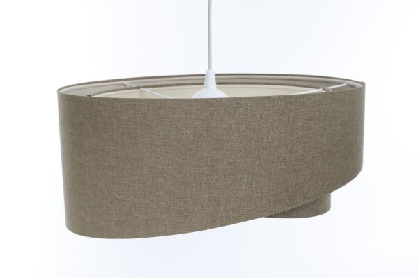 Pendelleuchte verstellbar Braun E27 rund Ø 50 cm Stoff Modern