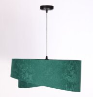 Hängeleuchte Stoff E27 rund D: 50 cm Grün Gold...