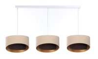 Pendelleuchte 3-flammig E27 in Weiß Beige Braun Gold