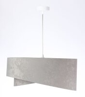 Hängelampe E27 Stoff rund Ø 50 cm Grau Gold...